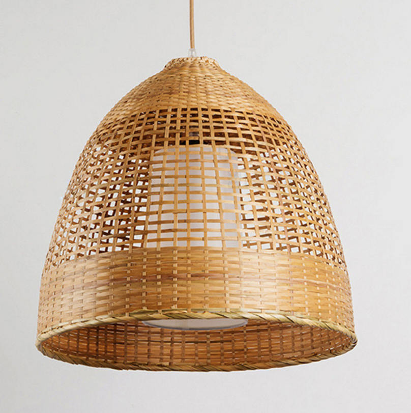 Layered Bamboo Pendant Light - Handmade Modern Oriental Ceiling Lamp