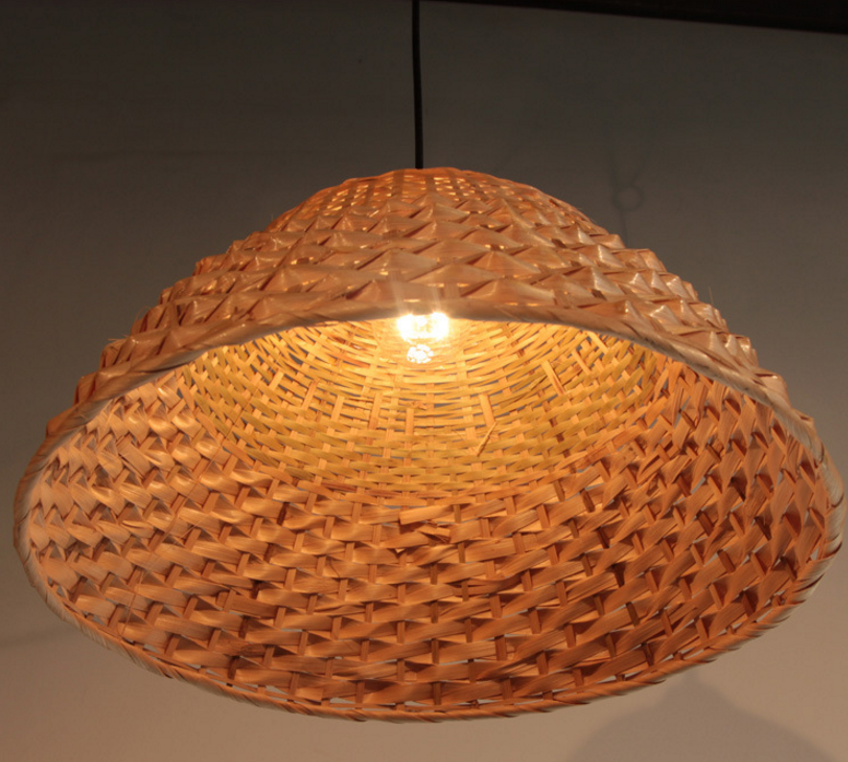 Handmade Bamboo Woven Pendant Light – Rustic Hanging Lamp for Restaurants and Commercial Spaces