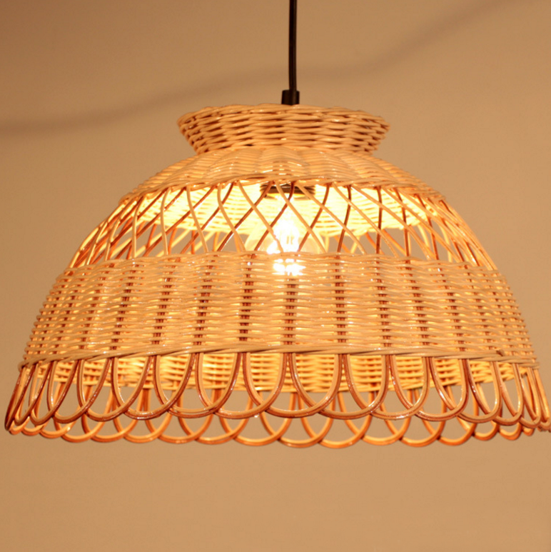 Natural Rattan Dome Pendant Light