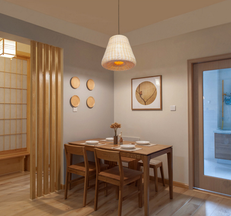 Handwoven Round Rattan Pendant Light