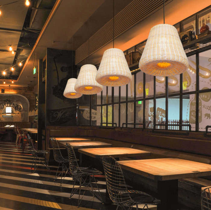 Handwoven Round Rattan Pendant Light