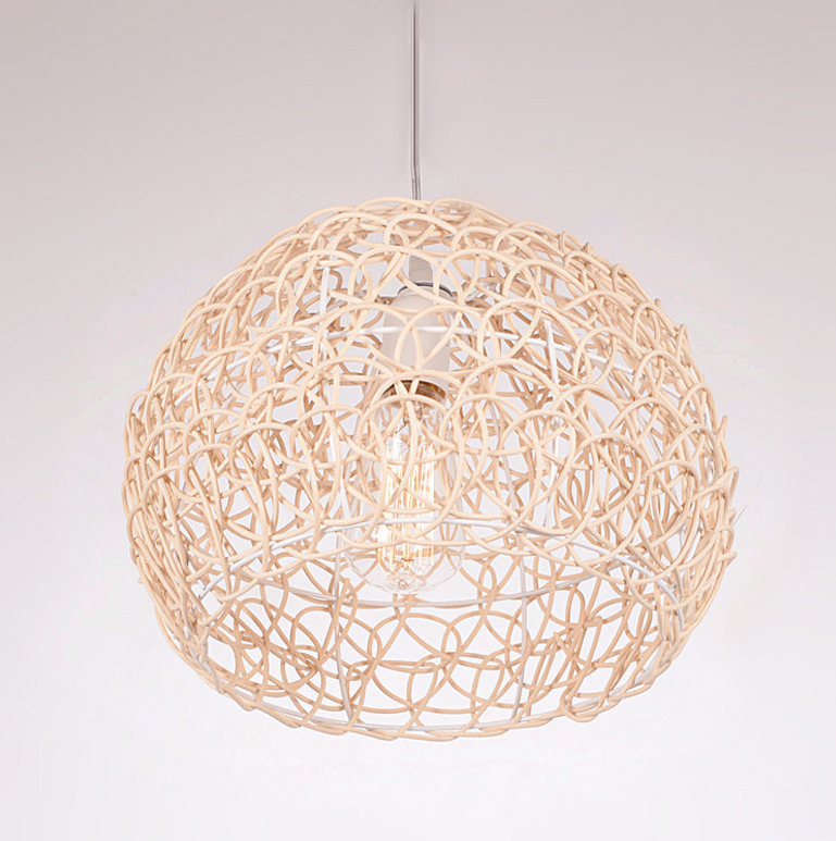 Handwoven Round Rattan Pendant Light – Dome Hanging Lamp for Restaurants & Commercial Spaces