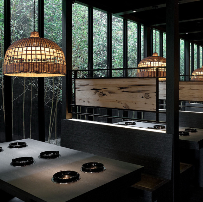 Handwoven Rattan Pendant Light - Japanese Rustic Style Hanging Lamp for Dining & Tea Rooms