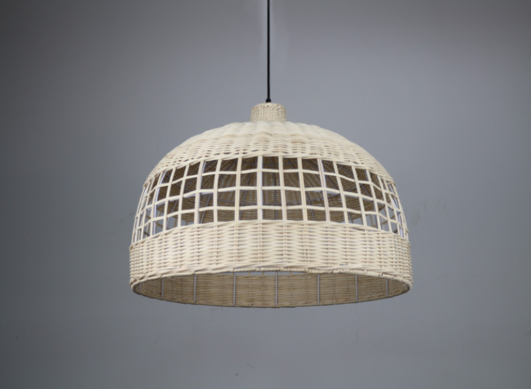 Handwoven Rattan Pendant Light - Japanese Rustic Style Hanging Lamp for Dining & Tea Rooms