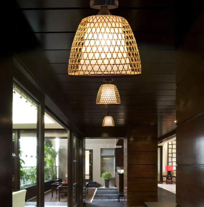 Nordic Handwoven Rattan Pendant Light for Living Room & Bedroom