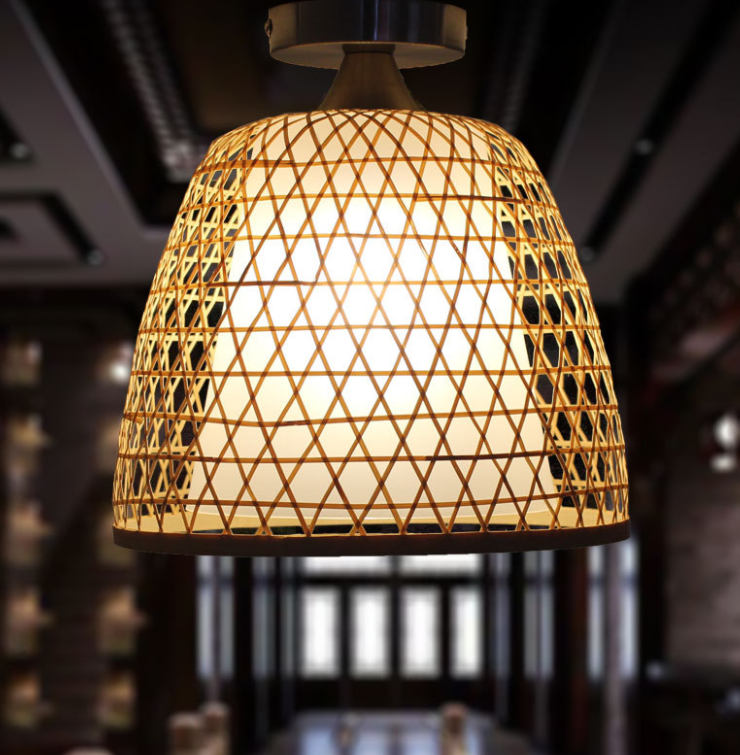 Nordic Handwoven Rattan Pendant Light for Living Room & Bedroom