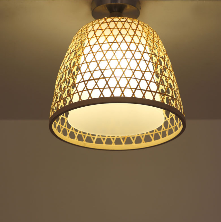 Nordic Handwoven Rattan Pendant Light for Living Room & Bedroom