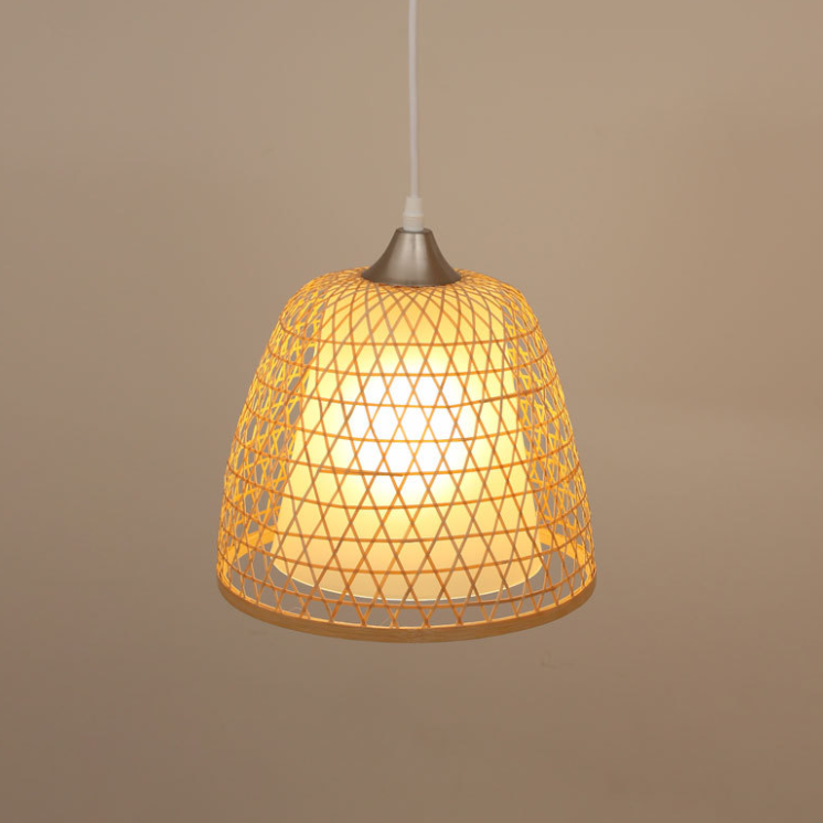 Nordic Handwoven Rattan Pendant Light for Living Room & Bedroom