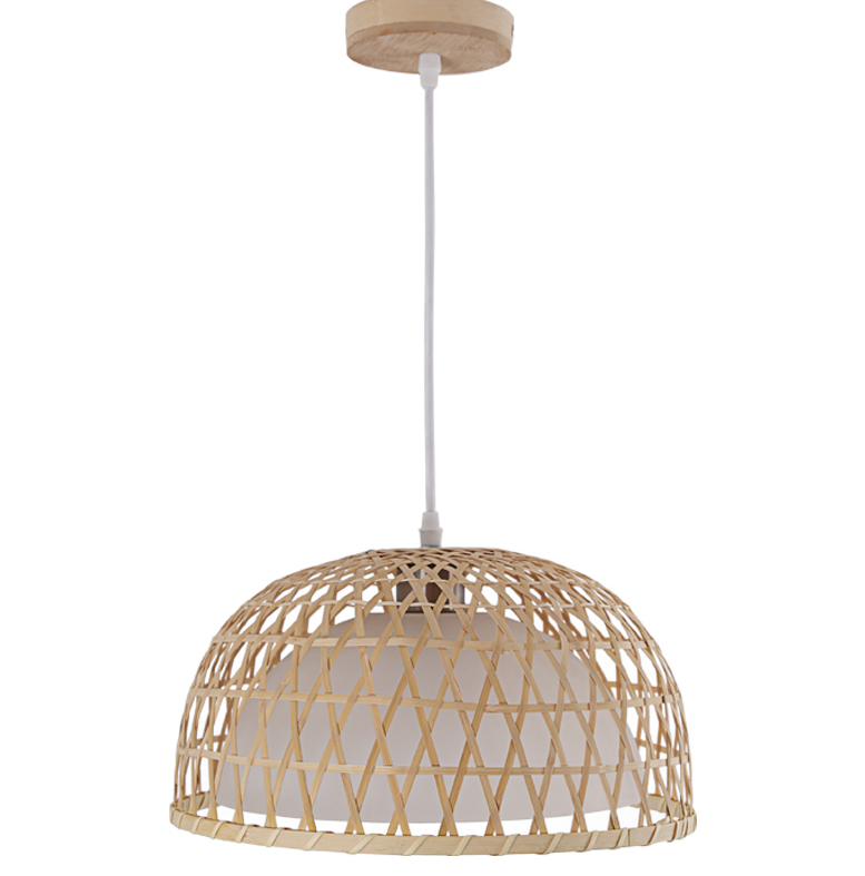 Nordic Handwoven Rattan Pendant Light for Living Room & Bedroom