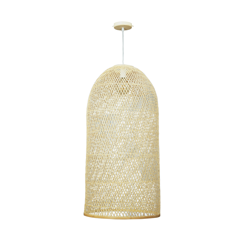 Handwoven Bamboo Pendant Light - Tall Dome Design for Restaurant, Homestay, Hotel & Project Spaces
