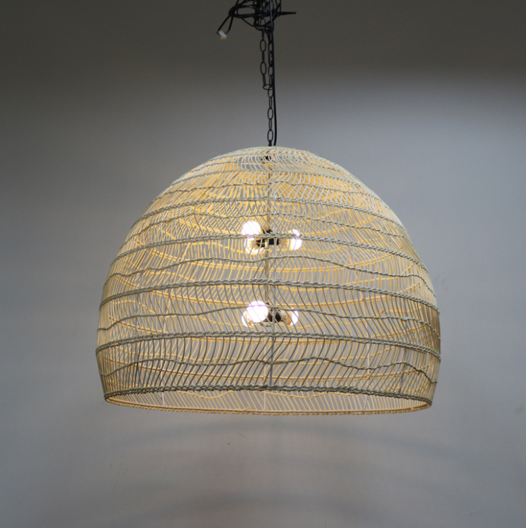 Handwoven Rattan Pendant Light - Natural Style Lighting for Restaurant, Homestay, Hotel & Project Spaces