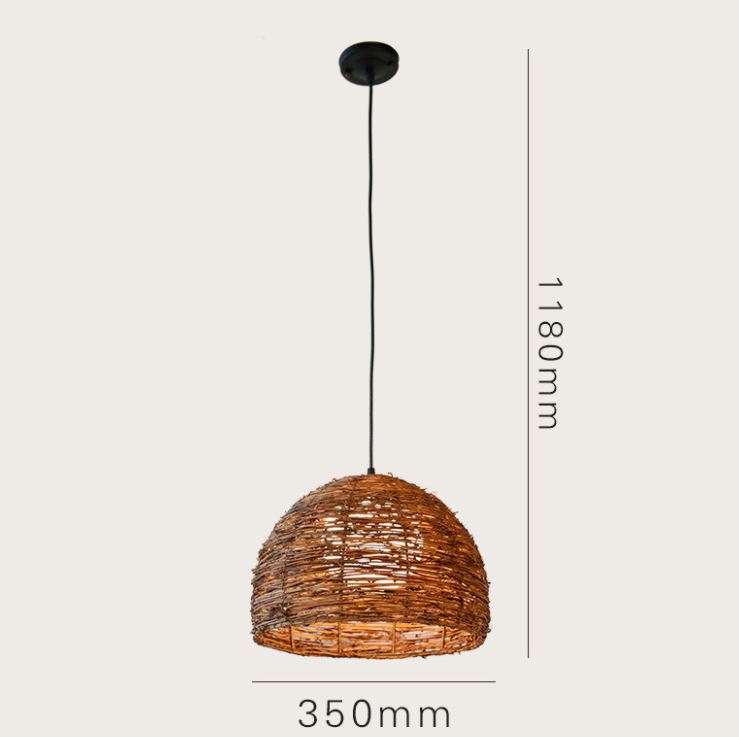 Natural Rattan Woven Pendant Light - Handcrafted Hanging Ceiling Lamp
