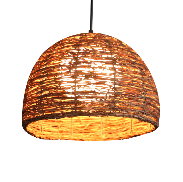 Natural Rattan Woven Pendant Light - Handcrafted Hanging Ceiling Lamp