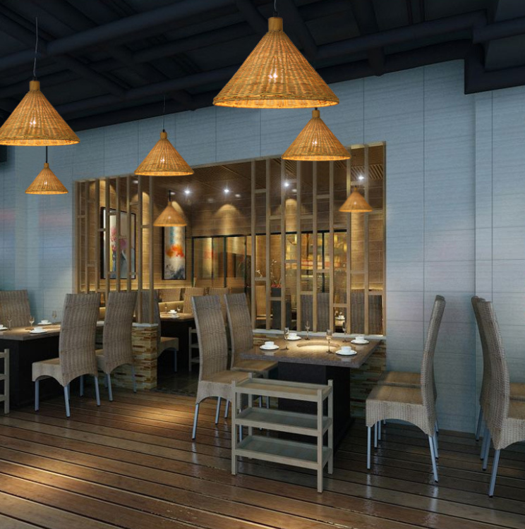 Three-Style Woven Rattan Pendant Light - A/B/C Style Handmade Lamps for Dining Room, Bar, Bedroom