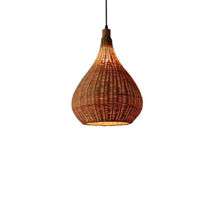 Three-Style Woven Rattan Pendant Light - A/B/C Style Handmade Lamps for Dining Room, Bar, Bedroom