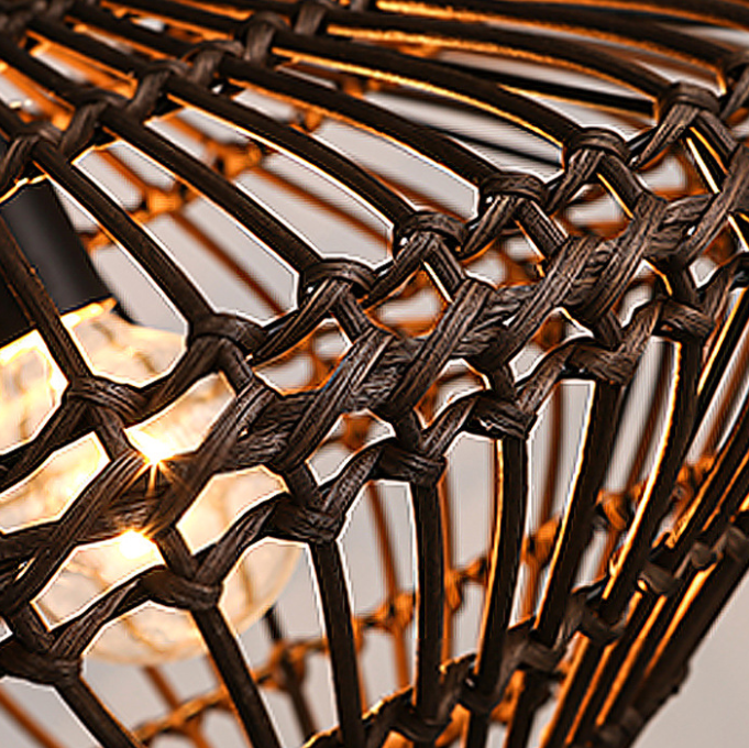 Handwoven Rattan Pendant Light – Boho Style Natural Bamboo Ceiling Lamp for Living Room, Dining Room, Bedroom