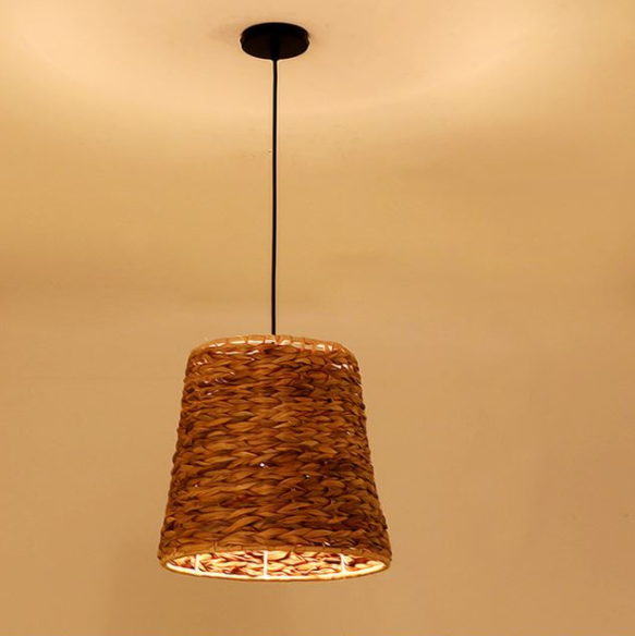 Handmade Seagrass Woven Pendant Light - Natural Rattan Hanging Lamp