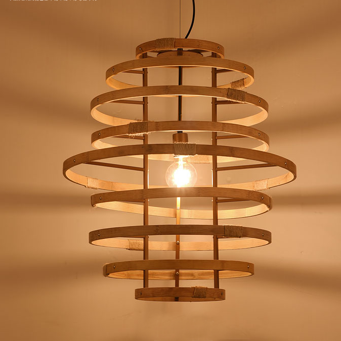 Artisan Eco-Friendly Bamboo Pendant Lamp - Handmade Natural Rattan Woven Ceiling Light