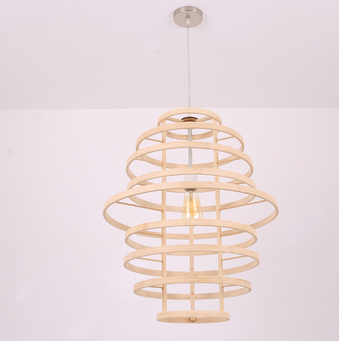 Artisan Eco-Friendly Bamboo Pendant Lamp - Handmade Natural Rattan Woven Ceiling Light
