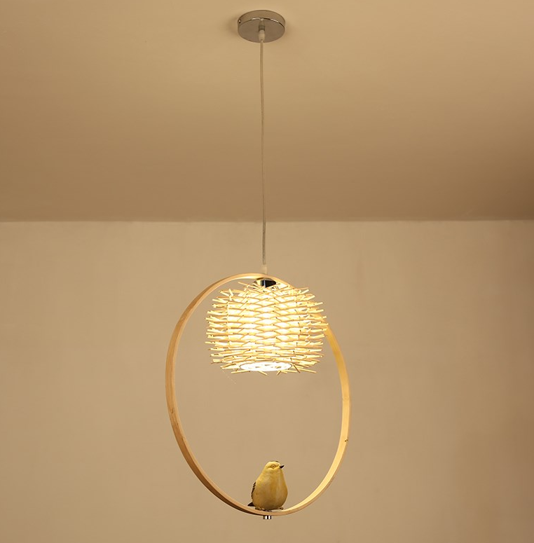 Artisan Eco-Friendly Handmade Rattan Pendant Light – Boho Rustic Bamboo Lamp for Restaurants