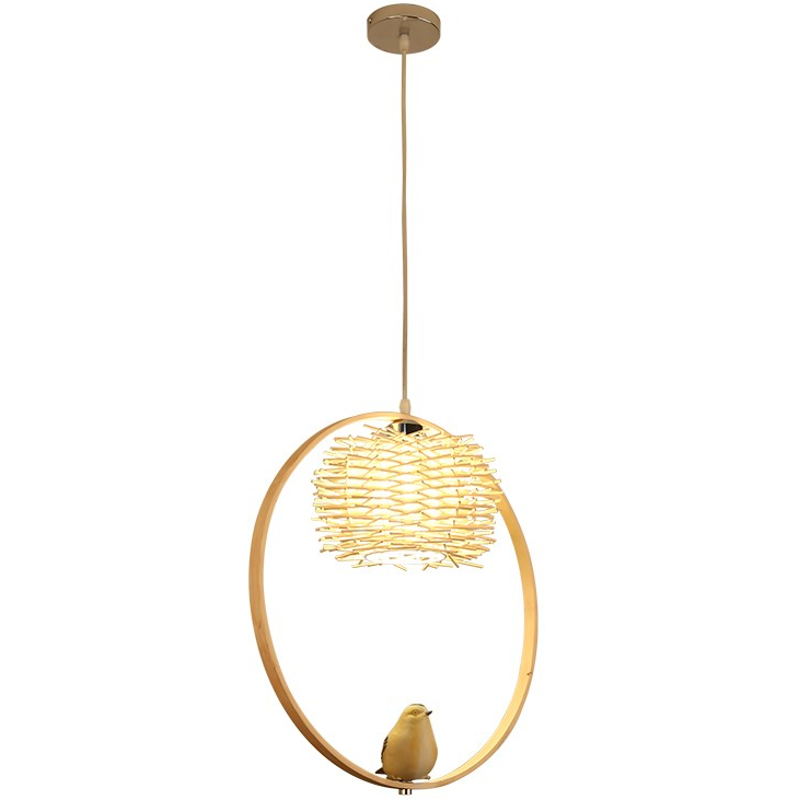 Artisan Eco-Friendly Handmade Rattan Pendant Light – Boho Rustic Bamboo Lamp for Restaurants