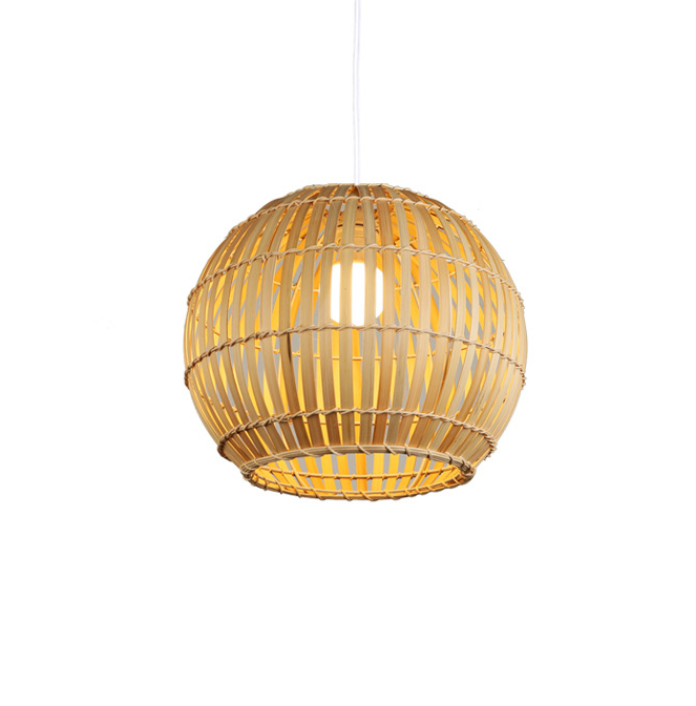 Handwoven Rattan Pendant Light Fixture - Boho Bamboo Chandelier for Dining Room, Living Room, Kitchen Island – Eco-Friendly Natural Hanging Lamp