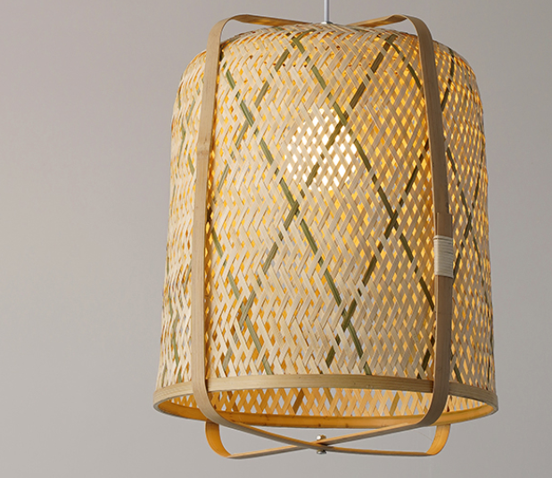 Boho Woven Pendant Light - Handwoven Rattan Bamboo Hanging Lamp, Wicker Ceiling Light for Indoor Decor