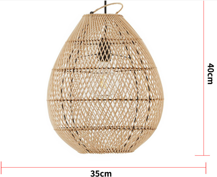 Handmade Rattan Woven Pendant Light – Natural Boho Ceiling Lamp for Home & Cafe