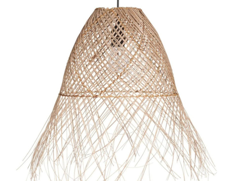 Woven Rattan Pendant Light – Handwoven Boho Hanging Lamp for Natural Interiors