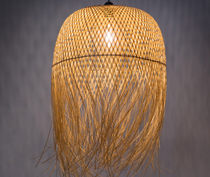 Woven Rattan Pendant Light – Handwoven Boho Hanging Lamp for Natural Interiors