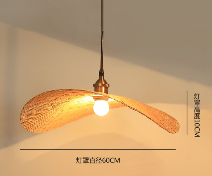 Handcrafted Woven Bamboo Pendant Light – Rustic Boho Ceiling Lamp