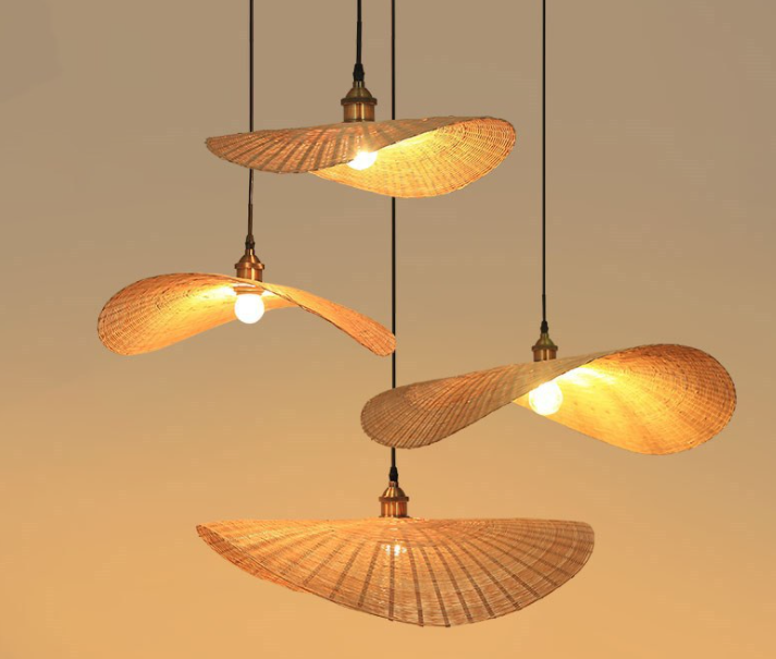 Handcrafted Woven Bamboo Pendant Light – Rustic Boho Ceiling Lamp