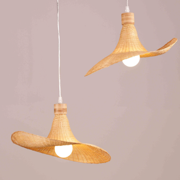 Boho Handmade Bamboo Pendant Lamp – Southeast Asian Rattan Ceiling Light for Rustic & Eco Interiors
