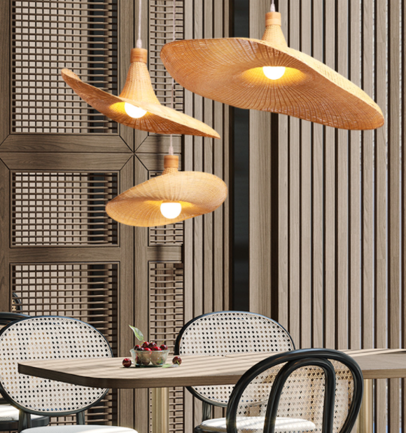 Boho Handmade Bamboo Pendant Lamp – Southeast Asian Rattan Ceiling Light for Rustic & Eco Interiors