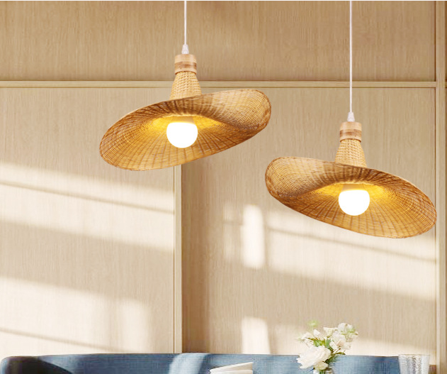 Boho Handmade Bamboo Pendant Lamp – Southeast Asian Rattan Ceiling Light for Rustic & Eco Interiors