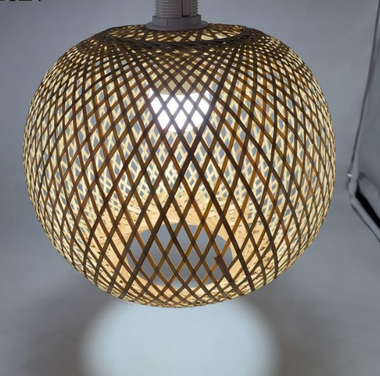 Luxury Handmade Asian Style Rattan Basket Light – Nature-Inspired Bamboo Pendant Lamp for Boho Decor
