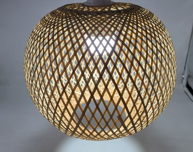 Luxury Handmade Asian Style Rattan Basket Light – Nature-Inspired Bamboo Pendant Lamp for Boho Decor