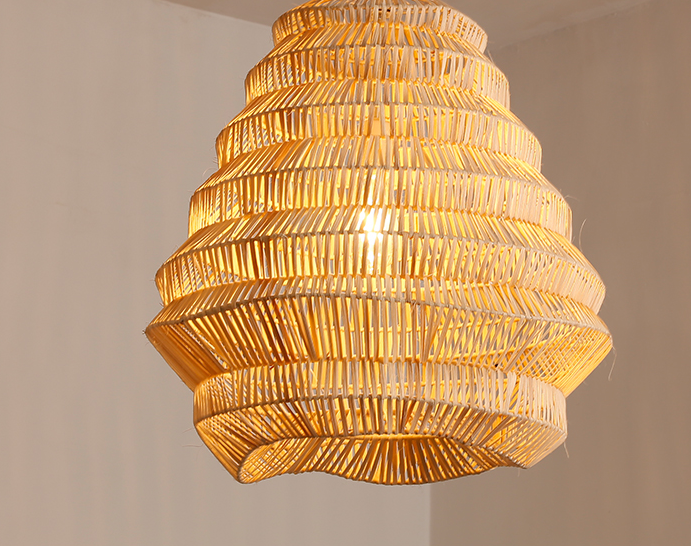 Artisan Handmade Bamboo Rattan Pendant Light – Eco-Friendly Woven Wicker Ceiling Lamp for Dining Room, Kitchen Island, Patio, and Living Space