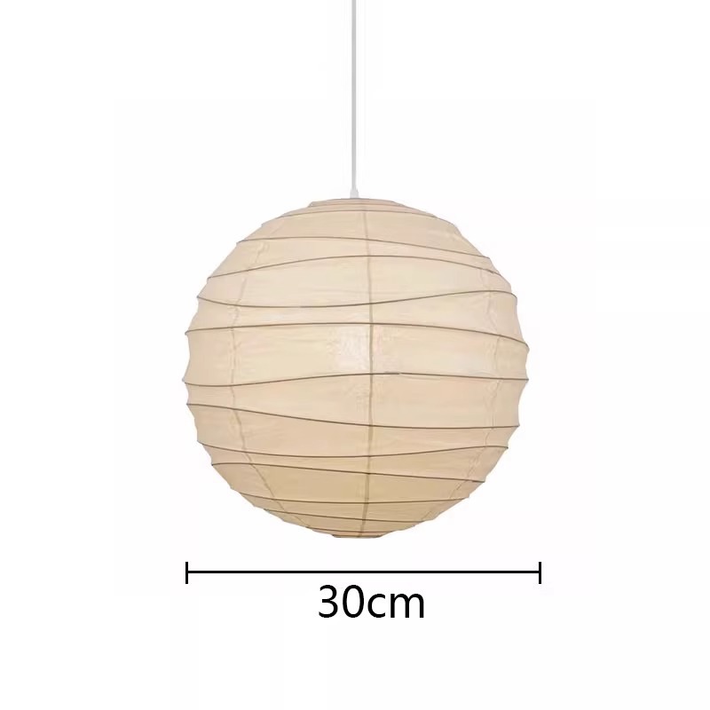 Japanese Rice Paper Pendant Lamp - Round Paper Lantern Ceiling Light