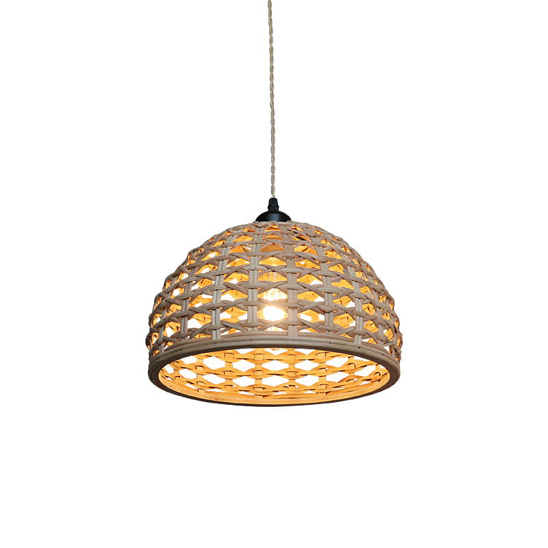Handmade Rattan Woven Pendant Light - Boho Natural Bamboo Ceiling Lamp