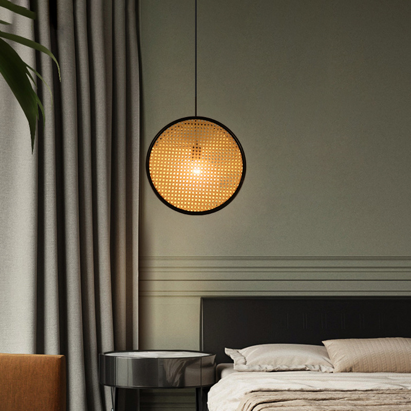 Artisan Eco-Friendly Handmade Boho Bamboo Woven Pendant Light