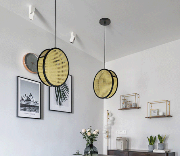 Artisan Eco-Friendly Handmade Boho Bamboo Woven Pendant Light