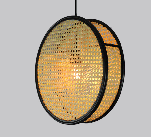 Artisan Eco-Friendly Handmade Boho Bamboo Woven Pendant Light