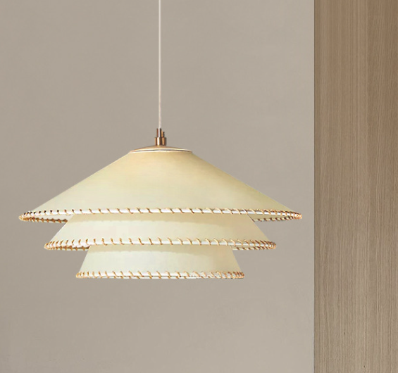 Creative Handmade Fabric Pendant Light - Leaf Shape Art Lamp
