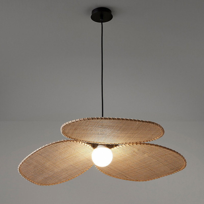 Natural Woven Bamboo Pendant Light – Handcrafted Boho Ceiling Lamp