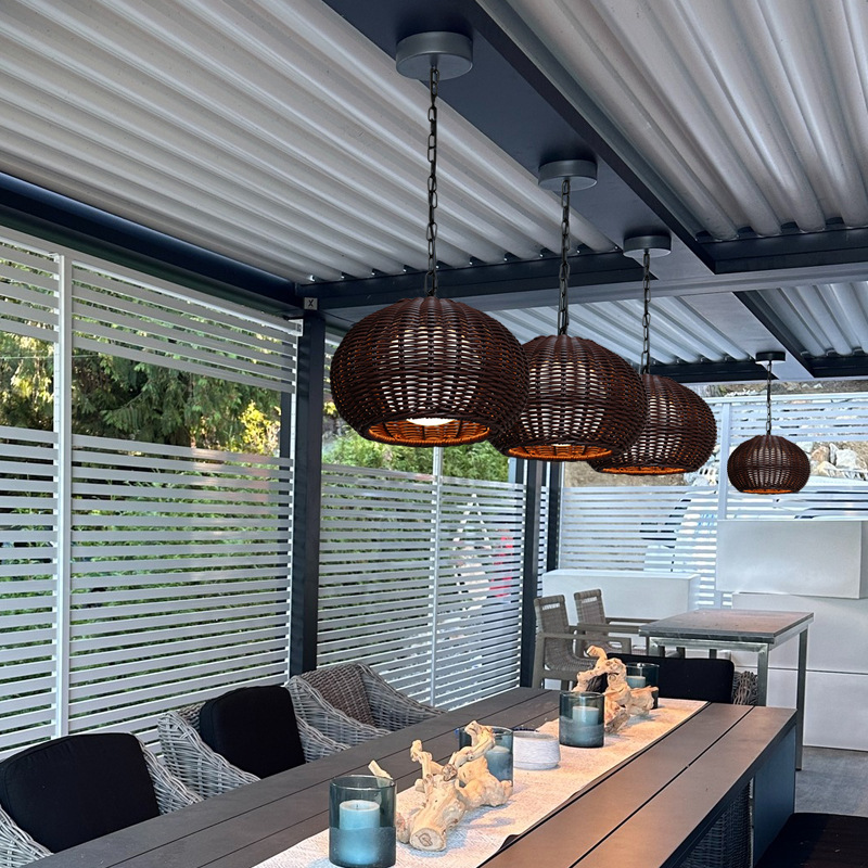 Modern Rattan Pendant Light - Natural Handwoven Hanging Lamp