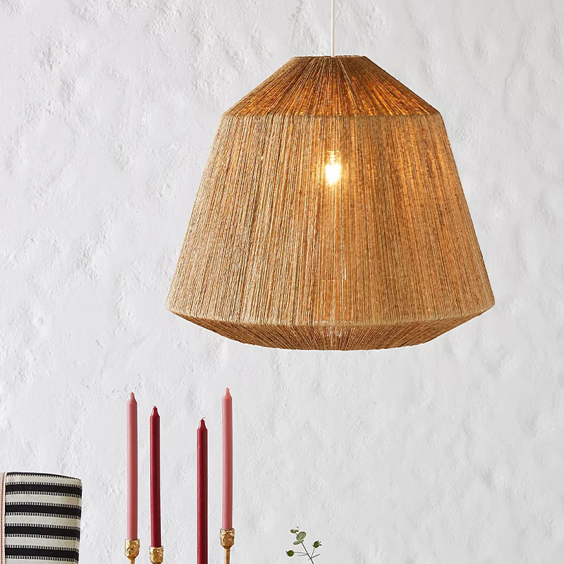 Set of 3 Natural Woven Pendant Lights – Handcrafted Bohemian Lighting