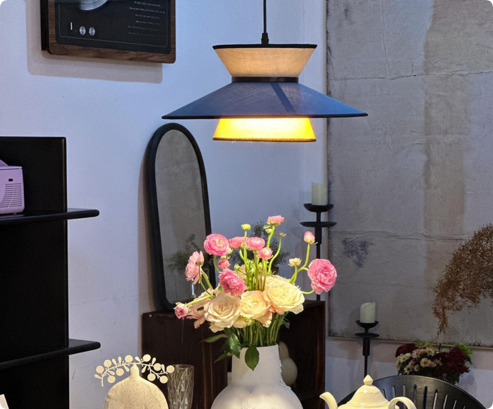 Handmade Woven Rattan Cone Pendant Light for Restaurant, Modern Natural Dining Room Hanging Lamp