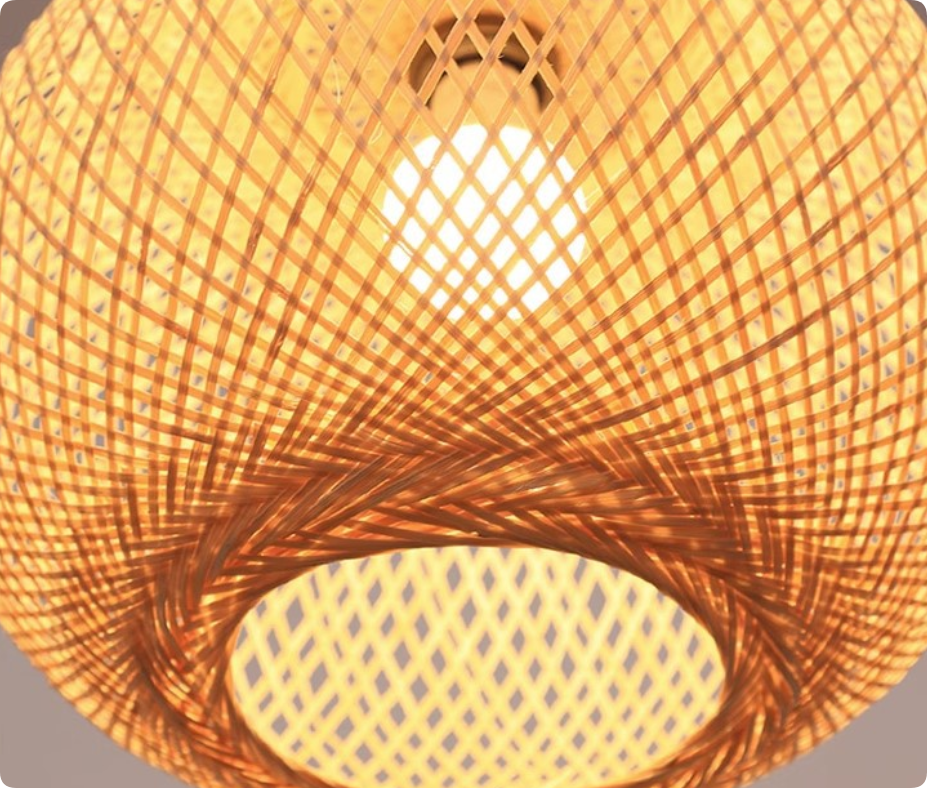 Handwoven Bamboo Ball Pendant Light – Natural Sphere Ceiling Lamp for Dining, Living Room & Commercial Use
