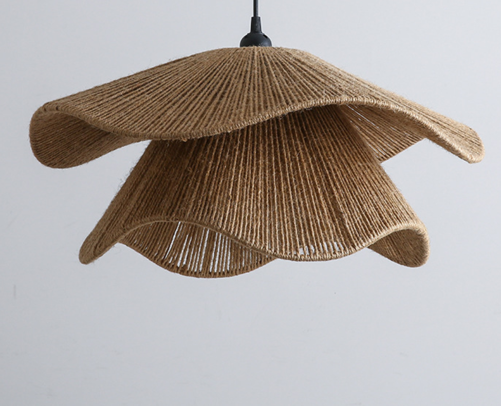Handwoven Rattan Rope Pendant Light for Restaurant Hotel Homestay Decoration